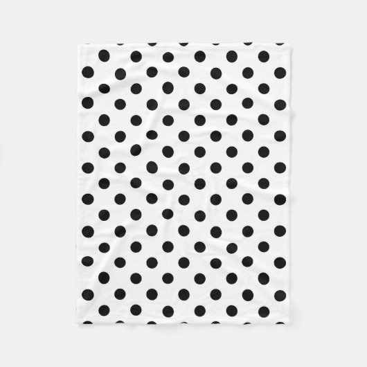 Zwart-wit pokadopatroon fleece deken (Voorkant)