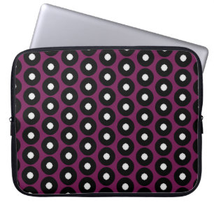 Zwart-wit pokadopatroon laptop sleeve