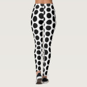 Zwart-wit pokadopatroon leggings (Achterkant)