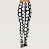 Zwart-wit pokadopatroon leggings (Achterkant)