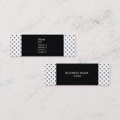Zwart-wit pokadopatroon mini visitekaartje (Voorkant / Achterkant)