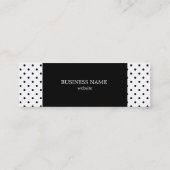 Zwart-wit pokadopatroon mini visitekaartje (Achterkant)