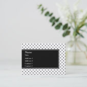 Zwart-wit pokadopatroon visitekaartje (Staand voorkant)