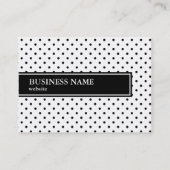 Zwart-wit pokadopatroon visitekaartje (Achterkant)
