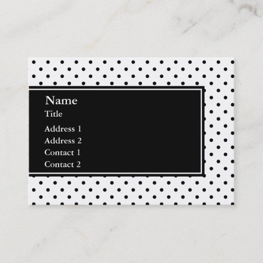 Zwart-wit pokadopatroon visitekaartje (Voorkant)