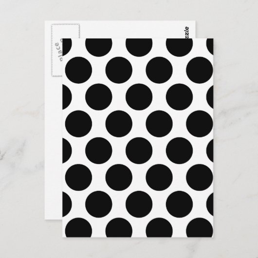 Zwart-wit pokadot patroon briefkaart (Voorkant / Achterkant)