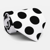 Zwart-wit pokadots stropdas (Opgerold)