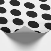 Zwart-wit pokdot-witpapier cadeaupapier (Hoek)