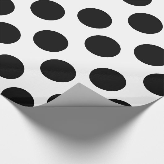 Zwart-wit pokdot-witpapier cadeaupapier (Hoek)
