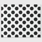 Zwart-wit pokdot-witpapier cadeaupapier (Vlak)