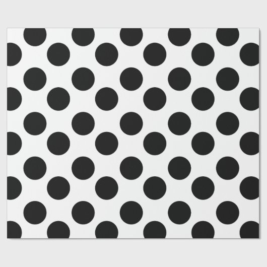 Zwart-wit pokdot-witpapier cadeaupapier (Vlak)