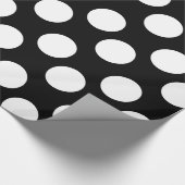 Zwart-wit pokdot-witpapier cadeaupapier (Hoek)