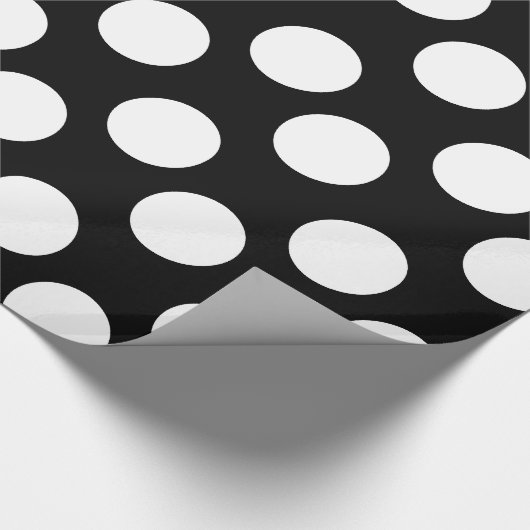 Zwart-wit pokdot-witpapier cadeaupapier (Hoek)