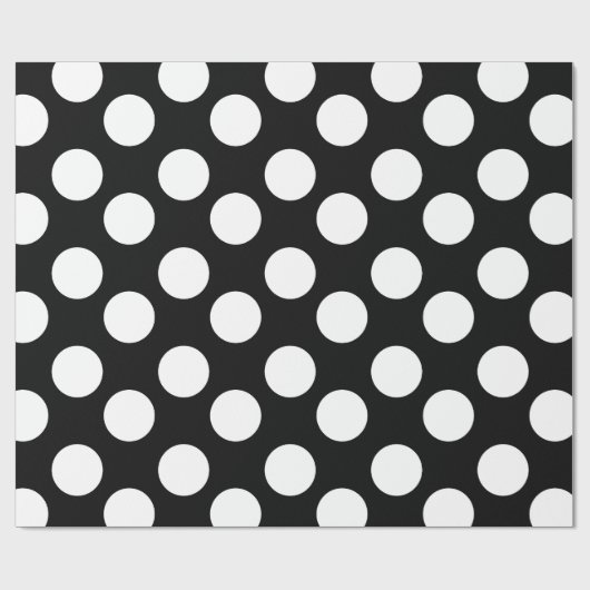 Zwart-wit pokdot-witpapier cadeaupapier (Vlak)