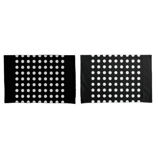 Zwart & Wit Poke A Dot Standaard Kussen hoesje set Kussensloop (Voorkant-Set)