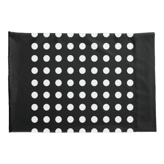 Zwart & Wit Poke A Dot Standaard Kussen hoesje set Kussensloop (Achterkant-Rechts)