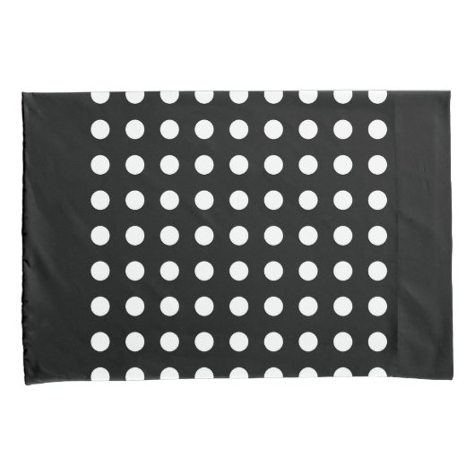 Zwart & Wit Poke A Dot Standaard Kussen hoesje set Kussensloop (Voorkant-Rechts)