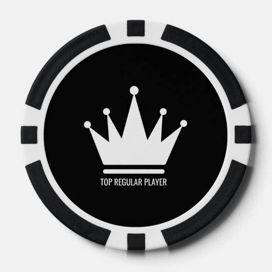 Zwart-wit Poker Chips, Black Striped Edge Poker Chips (Voorkant)