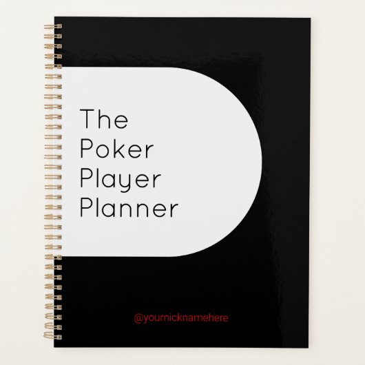 Zwart-wit Poker Speler Planner (Voorkant)