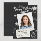 Zwart Wit Polaroid Sterren Verjaardag Kaart (Voorkant / Achterkant)