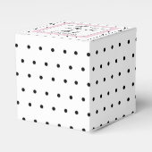 Zwart-wit Polka Dot Bruiloft Favor Box Bedankdoosjes (Voorkant Zijde)