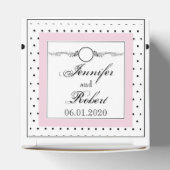 Zwart-wit Polka Dot Bruiloft Favor Box Bedankdoosjes (Bovenkant)