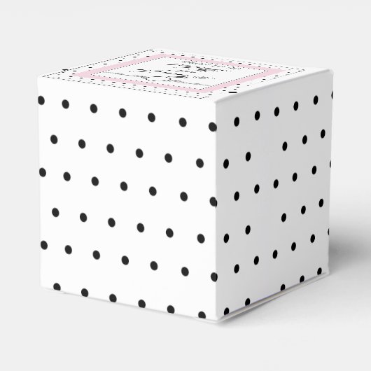 Zwart-wit Polka Dot Bruiloft Favor Box Bedankdoosjes (Achterkant)