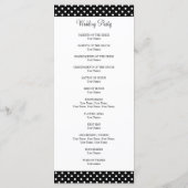 Zwart-wit polka dot bruiloft programma programmakaart (Achterkant)