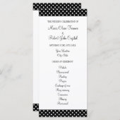 Zwart-wit polka dot bruiloft programma programmakaart (Voorkant / Achterkant)