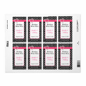  Zwart & Wit Polka Dot Bruiloft Wijn Labels (Full Sheet)