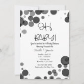 Zwart Wit Polka Dot Bubbles OH Baby shower Kaart (Voorkant)