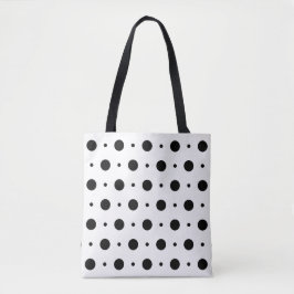 Zwart-wit Polka Dot Canvas tas