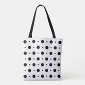Zwart-wit Polka Dot Canvas tas (Achterkant)