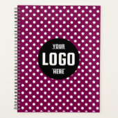 Zwart-wit Polka Dot Custom 2026 Business Planner (Voorkant)