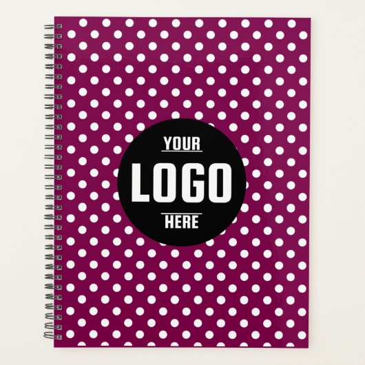 Zwart-wit Polka Dot Custom 2026 Business Planner (Voorkant)