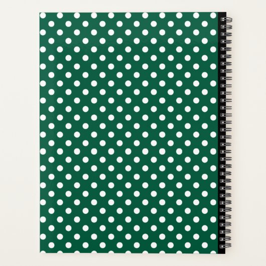 Zwart-wit Polka Dot Custom 2026 Business Planner (Achterkant)