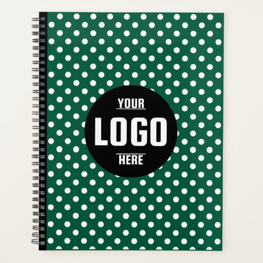 Zwart-wit Polka Dot Custom 2026 Business Planner (Voorkant)