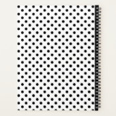 Zwart-wit Polka Dot Custom 2026 Business Planner (Achterkant)