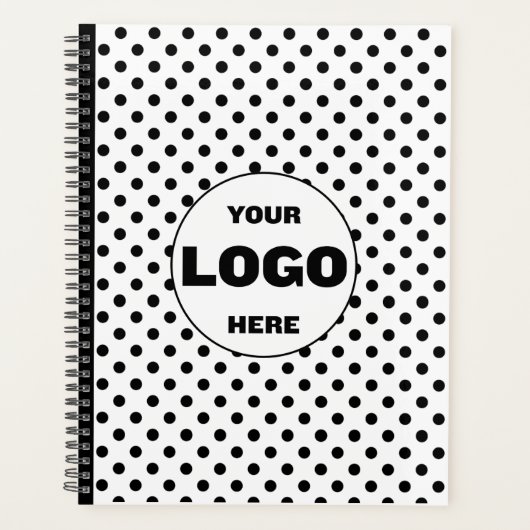 Zwart-wit Polka Dot Custom 2026 Business Planner (Voorkant)