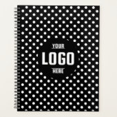 Zwart-wit Polka Dot Custom 2026 Business Planner (Voorkant)