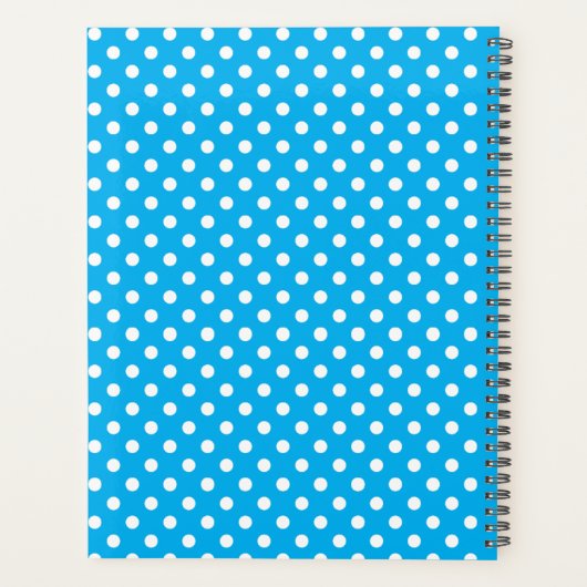 Zwart-wit Polka Dot Custom 2026 Business Planner (Achterkant)