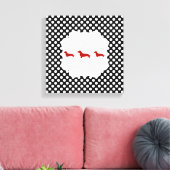 Zwart/Wit Polka Dot Doxie Canvas Afdruk (Insitu (Woonkamer))