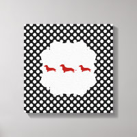 Zwart/Wit Polka Dot Doxie