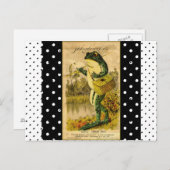zwart-wit Polka Dot Frog Post Kaart (Voorkant / Achterkant)