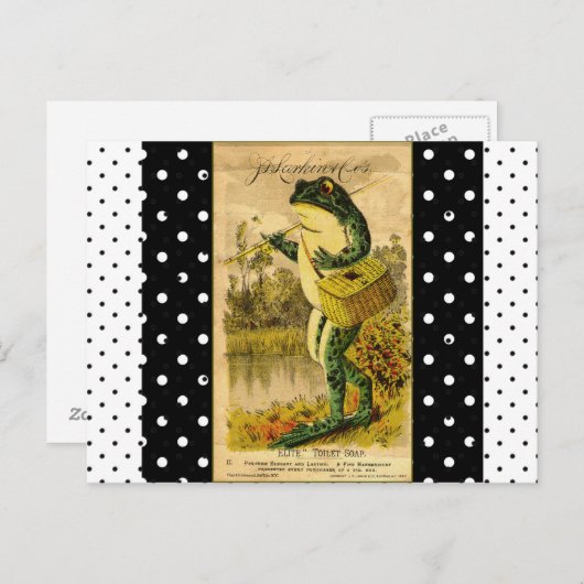 zwart-wit Polka Dot Frog Post Kaart (Voorkant / Achterkant)