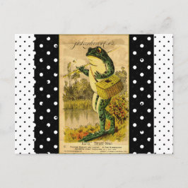  zwart-wit Polka Dot Frog Post Kaart