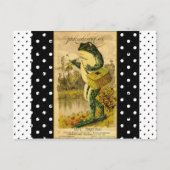 zwart-wit Polka Dot Frog Post Kaart (Voorkant)