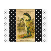  zwart-wit Polka Dot Frog Post Kaart