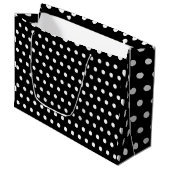 ZWART WIT POLKA DOT GEPERSONALISEERD STIJLVOL GROOT CADEAUZAKJE (Voorkant Gekanteld)
