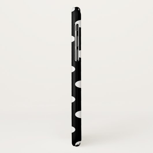 Zwart-wit polka dot Gepersonaliseerde naam Case-Mate iPhone Case (Achterkant/links)